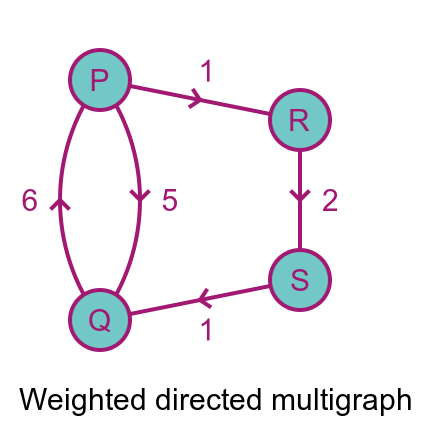 Weighted directed multigraph
