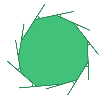 Exterior angles of a hendecagon
