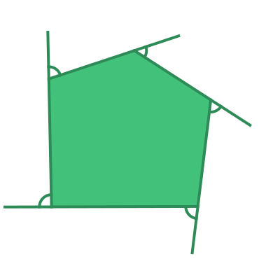 Exterior angles of a pentagon
