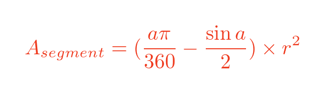 Area of segment of a circle formula
