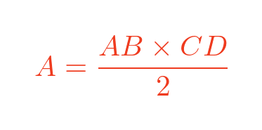 Rhombus diagonals area formula