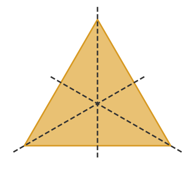 Line symmetry of equilateral triangle