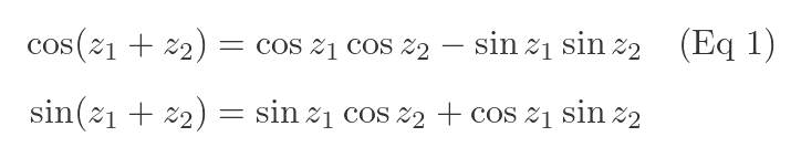 Complex trig identities