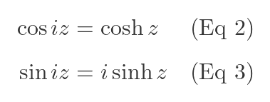 Complex trig identities