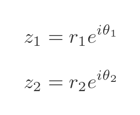 Complex numbers z1 z2