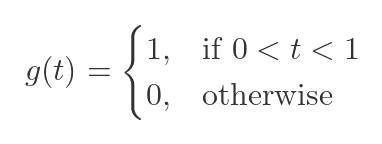 Value of g(t)