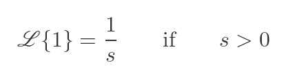 Laplace transform of 1