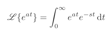Laplace transform of exponential function
