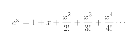 Maclaurin expansion of exponential function