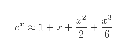 Maclaurin expansion of exponential function 4 terms