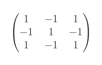 3 by 3 determinant signs