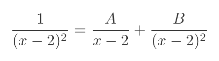 Partial fraction squared term
