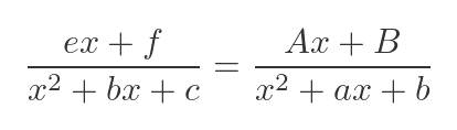 Partial fraction squared term